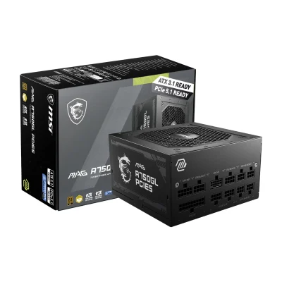 Блок питание - MSI MAG A750GL PCIE5, 80 Plus Gold, Modular, 750 Watt